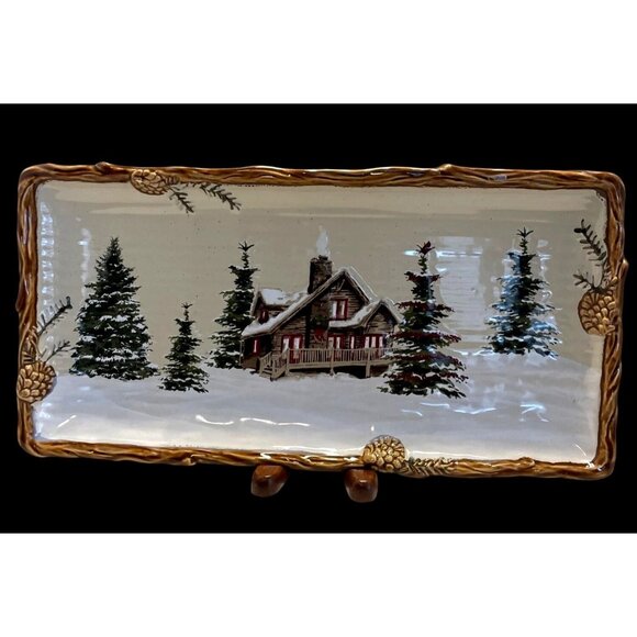 "Snow Valley" serving plate/plater by St. Nicholas Square - Picture 1 of 8